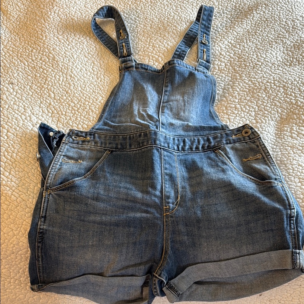 Denim Overalls Shorts